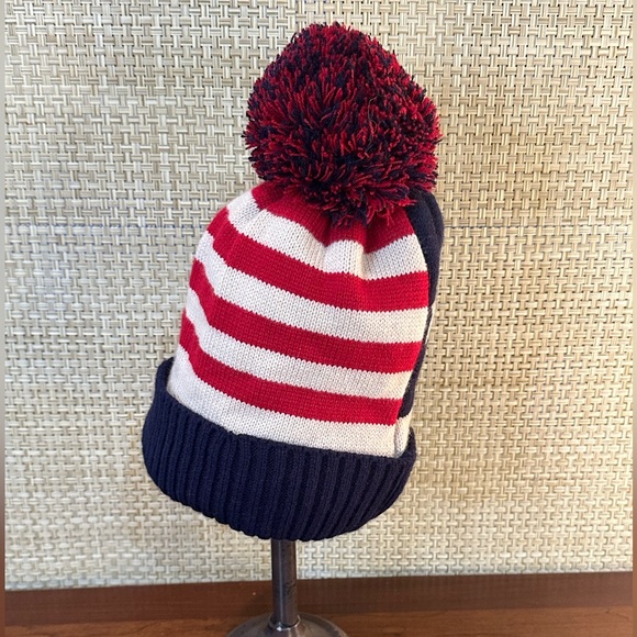 🌟2xHP🌟NWOT Strars & Stripes Red, White & Blue Acrylic Extra Large Pom Hat Unisex - Picture 5 of 8
